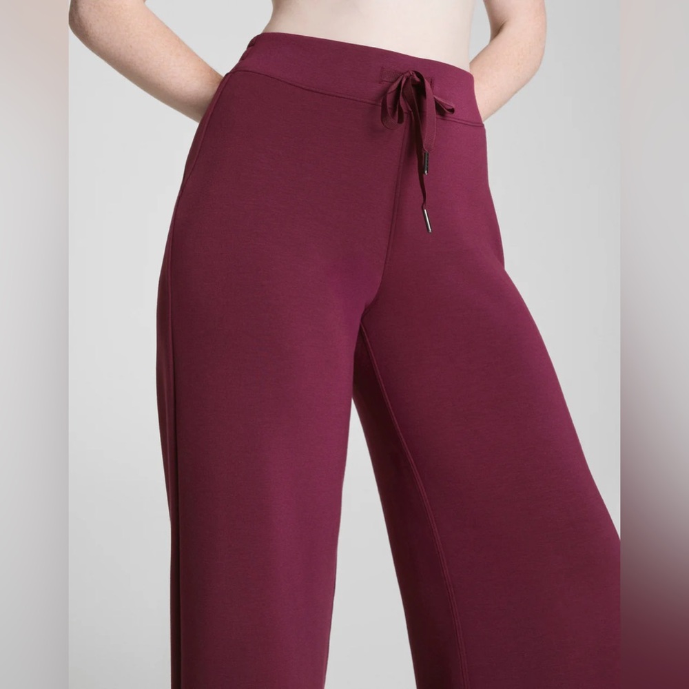 SPANX Burgundy Wide Leg Pants